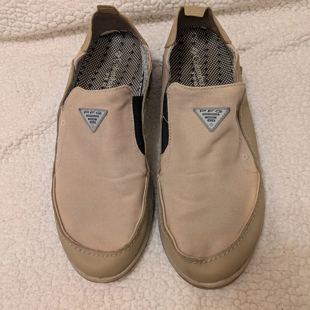 Columbia PFG Mens Boat Shoe Sz 11 Preloved In Good Condition